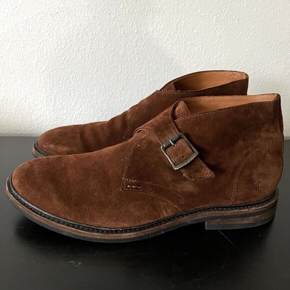Frye Men's William Monk Chukka boots in brown suede Size 13 - Picture 2 of 5